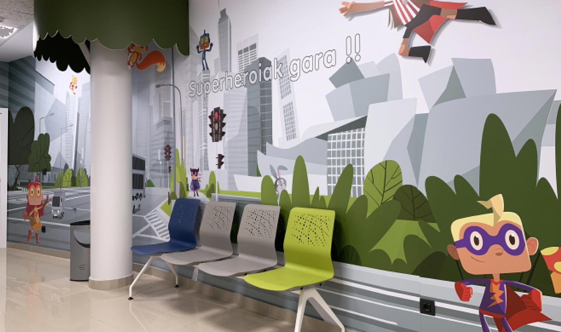 Proyecto de diseño grafico ambiental - Centro de Salud – Consultas de Pediatría – Osakidetza