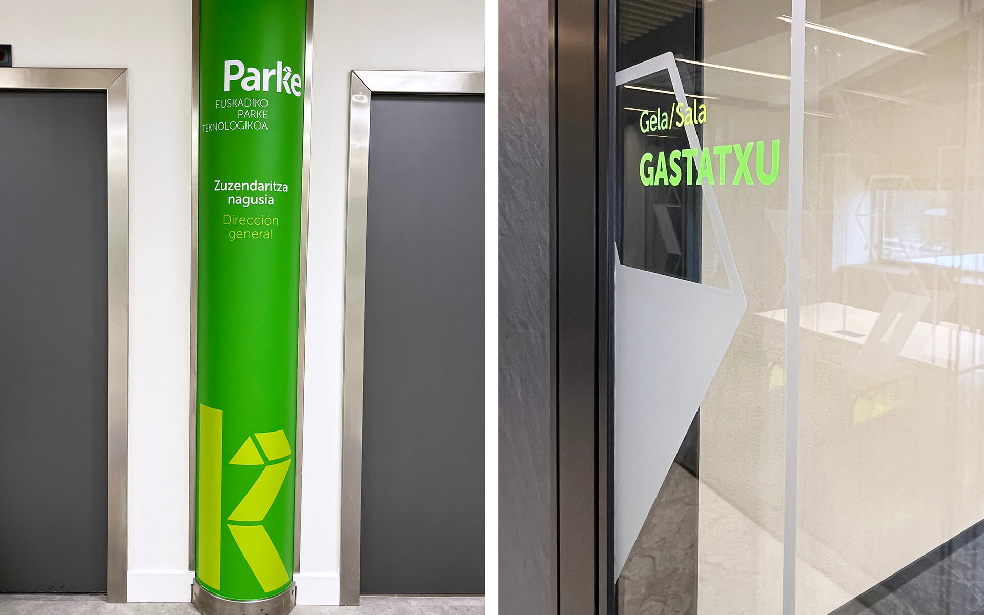 PARKE Euskadiko Parke Teknologikoak - Proyecto de señalética y decoración gráfica.