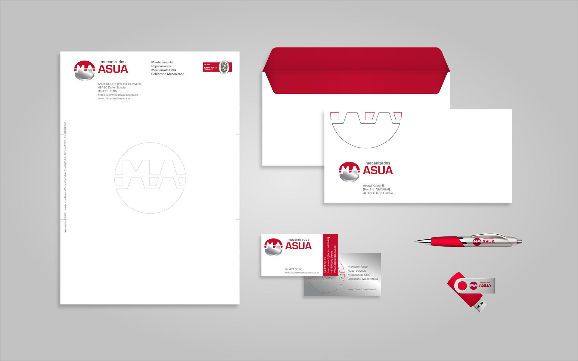 mecanizados asua Proyecto de identidad corporativa y diferentes soportes de comunicación