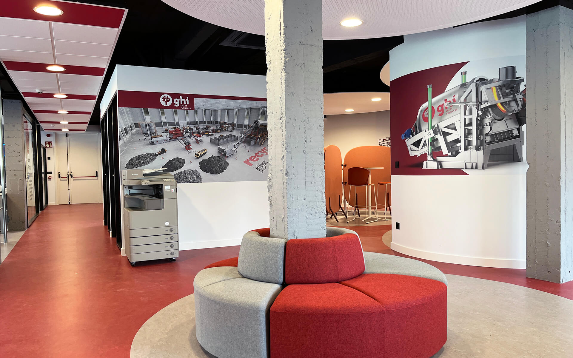 Proyecto de diseño gráfico ambiental - Oficinas GHI